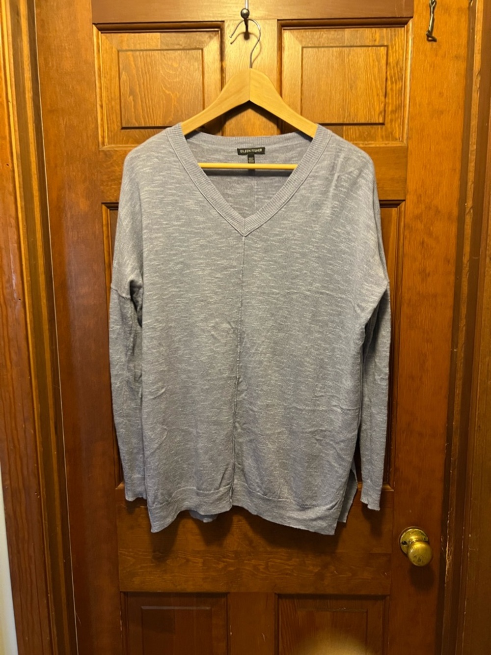 Eileen Fisher Oversized  Lavender V-Neck Sweater